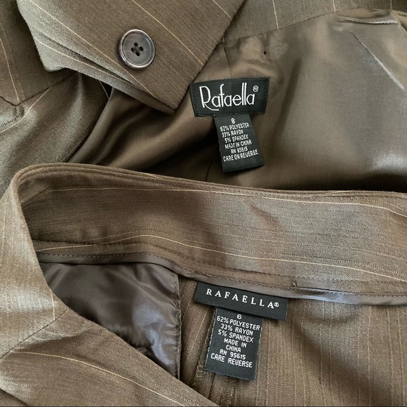 Rafaella Brown 2-pc Job Work Office Suit Size 8  6 - Picture 16 of 16